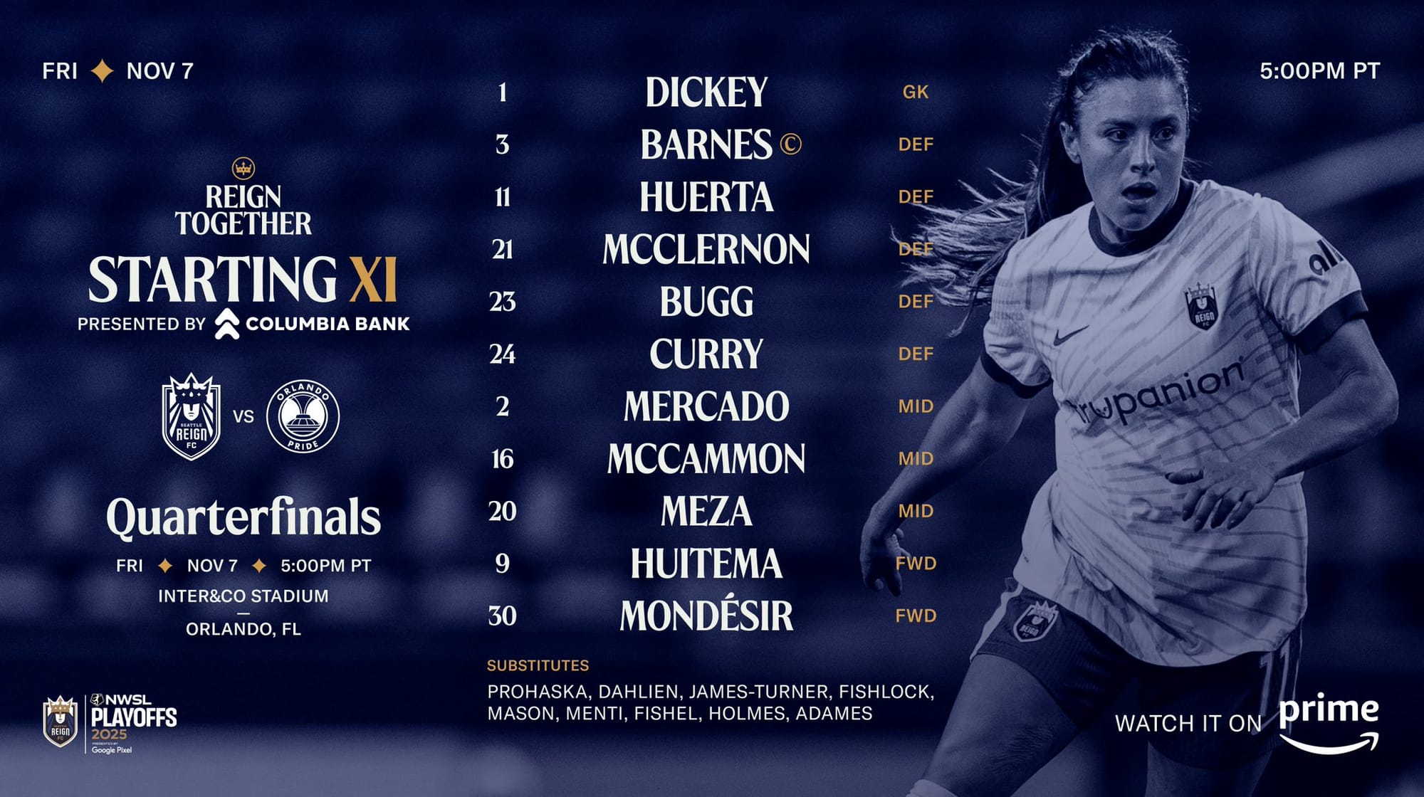 Reign at Pride: Playoff quarterfinal gamethread