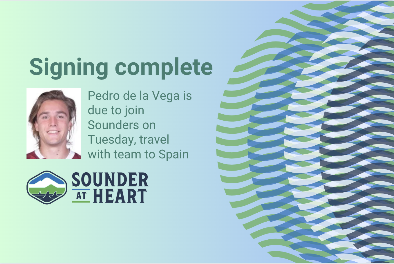 Pedro de la Vega signing complete, will arrive on Tuesday